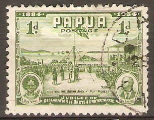 Papua 1934 1d Green. SG146.